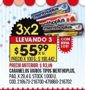 Coto Caramelos Varios Tipos Menthoplus oferta
