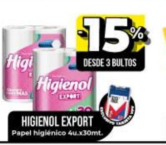 Supermayorista Vital Higienol Export Papel higiènico 4ux30mt oferta