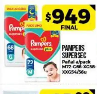 Supermayorista Vital Pampers Supersec Pañal a/pack oferta