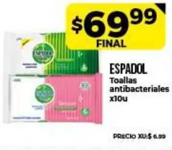 Supermayorista Vital Espadol Toallas antibacterias x 10u oferta