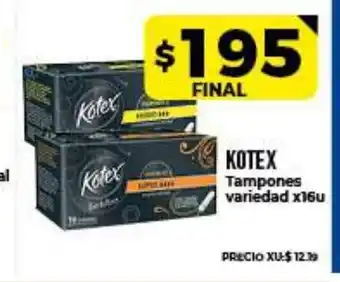 Supermayorista Vital Kotex Tampones variedad x 16u oferta