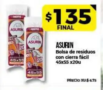 Supermayorista Vital Asurin Bolsa de residuos con cierra facil oferta