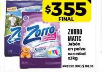 Supermayorista Vital Zorro Matic Jabón en polvo variedad x3kg oferta