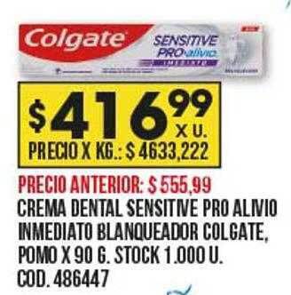 Coto Crema dental sensitive pro alivio inmediato blanqueador colgate oferta