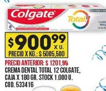 Coto Crema dental total 12 colgate oferta