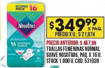 Coto Toallas femeninas normal suave nosotras oferta