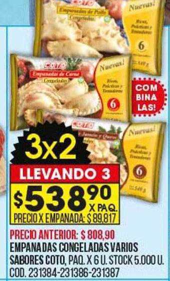 Coto Empanadas congeladas varios sabores coto oferta