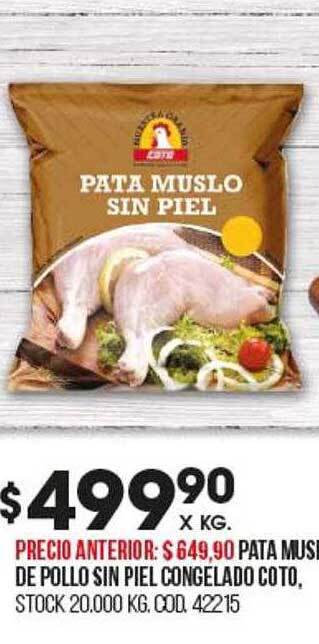 Coto Pata muslo de pollo sin piel congelado coto oferta
