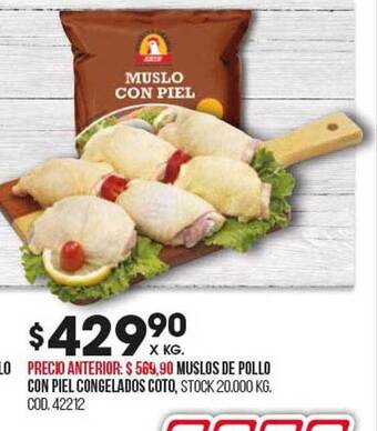 Coto Muslos de pollo con pile congelados coto oferta