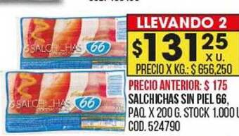 Coto Salchichas sin piel 66 oferta