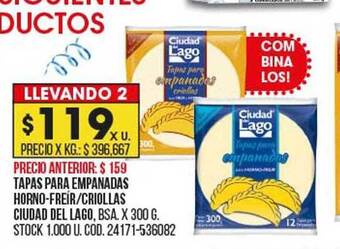 Coto Tapas para empanadas horno-freír criollas ciudad del lago oferta