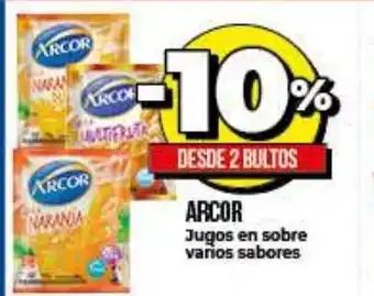 Supermayorista Vital Arcor Jugos en sobre varios sabores oferta