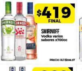 Supermayorista Vital Smirnoff Vodka varios sabores x 700cc oferta