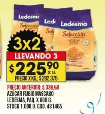 Coto Azúcar Rubio Mascabo oferta