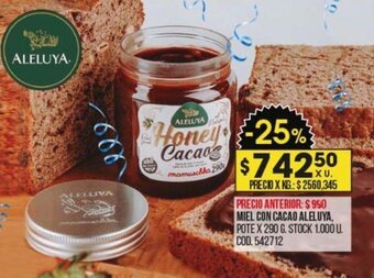 Coto Miel Con Cacao Aleluya oferta