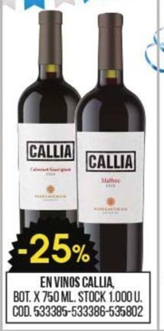Coto En Vinos Callia oferta