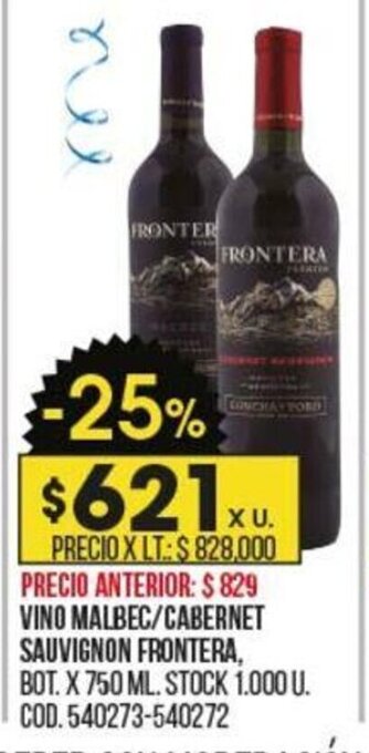 Coto Vino Malbec / Cabernet Sauvignon Frontera oferta