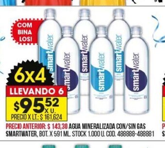 Coto Agua Mineralizada Con / Sin Gas Smartwater oferta