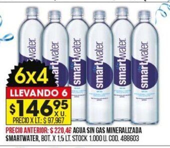 Coto Agua Sin gas Mineralizada Smartwater oferta