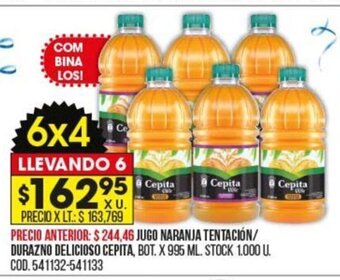 Coto Jugo Naranja Tentación / Durazno Delicioso Cepita oferta