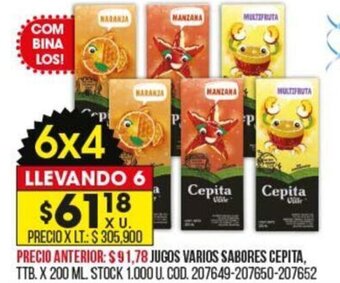 Coto Jugos Varios Sabores Cepita oferta
