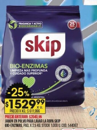Coto Jabón en Polvo Para Lavar La Ropa Skip Bio-Enzimas oferta