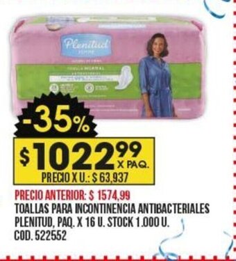 Coto Toallas Para Incontinencia Antibacteriales Plenitud oferta