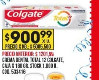 Coto Crema Dental Total 12 Colgate oferta