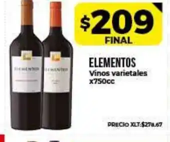Supermayorista Vital Elementos Vinos varietales x750cc oferta