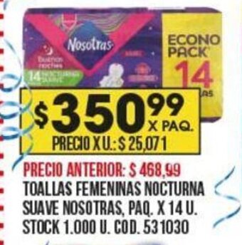 Coto Toallas Femeninas Nocturna Suave Nosotras oferta