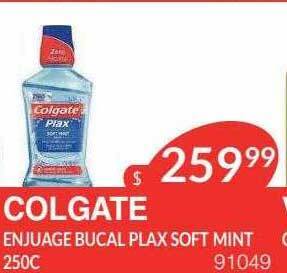 Masivos Colgate enjuage bucal plax soft mint oferta