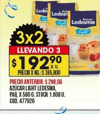 Coto Azucar light ledesma oferta