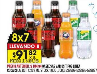 Coto Gaseosas varios tipos linea coca cola oferta