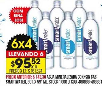 Coto Agua mineralizada con sin gas smartwater oferta