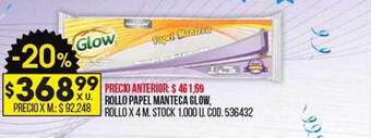 Coto Rollo papel manteca glow oferta