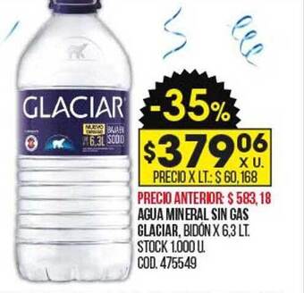 Coto Agua mineral sin gas glaciar oferta