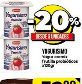 Supermayorista Vital Yogurisimo Yogur cremix frutilla probióticos x 120gr oferta