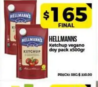 Supermayorista Vital Hellmanns Ketchup vegano doy pack x 500gr oferta