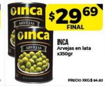 Supermayorista Vital Inca Arvejas en lata x350gr oferta