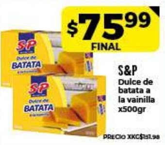 Supermayorista Vital S & P Dulce de batata a la vainilla x 500gr oferta