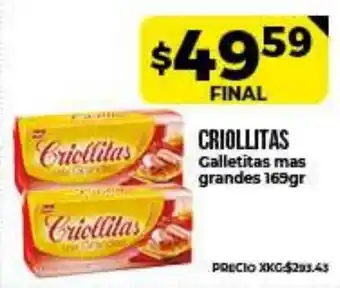 Supermayorista Vital Criollitas Galletitas mas grandes 165gr oferta