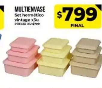 Supermayorista Vital Multienvase Set hermetíco vintage x 3u oferta