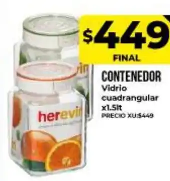 Supermayorista Vital Contenedor Vidrio cuadrangulatr x 1.5lts oferta