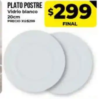 Supermayorista Vital Plato Postre Vidrio blanco 20cm oferta
