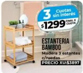 Supermayorista Vital Estanteria Bamboo Madera 3 estantes oferta