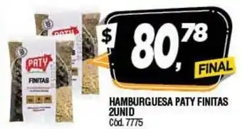 Supermercados Yaguar Hamburguesa Paty Finitas 2 unid oferta