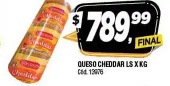 Supermercados Yaguar Queso Cheddar LS oferta