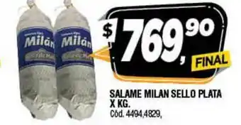 Supermercados Yaguar Salame Milan Sello Plata oferta