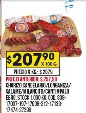 Coto Chorizo candelario longaniza salame milancito cantimpalo ebro oferta