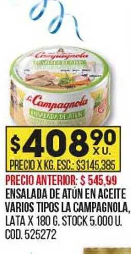 Coto Ensalada de atún en aceite varios tipos la campagnola oferta